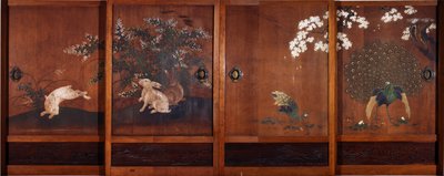 Paintings on Sliding Wooden Doors, c.1700 by Kano Tsunenobu